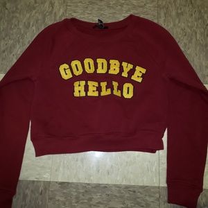 Graphic Crop Long Sleeve Sweater